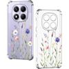 Nuxiady Cover per Xiaomi Redmi Note 14 Pro 5G Sottile silicone TPU Trasparente Antiurto Case Fiore Disegni Antigraffio Bumper Cover per Redmi Note 14 Pro 5G, Foglia di Margherita