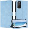 ZONNAVI Cover per Xiaomi Redmi Note 11 4G / Note 11S, [Blocco RFID] Custodia a Libro in Pelle con Porta Carte, Flip Case Portafoglio Antiurto Cover per Redmi Note 11 4G / Note 11S (Blu chiaro)