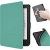 ERUNTO Custodia per Kobo Clara 2E da 6 pollici (lanciato nel 2022)/Tolino Shine 4, Cover in TPU con Texture in Tessuto e Cintura sul Retro, Cover Magnetica con Funzione Smart Wake-up/Sleep (Verde)