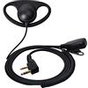 UAYESOK Auricolare a 2 pin a forma di D per walkie talkie con microfono PTT per radio Baofeng UV-5R UV-5RA 777 888S UV-82 TH-22A TH-22AT TH-22E TH-25 WOUXUN HYT PUXING a 2 vie (confezione da