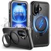 Wusbulk Cover per iPhone 16 Impermeabile con Supporto Magnetico, 360° Completa Protezione, IP68 Waterproof Case con Magsafe, Subacquea Antipolvere Antiurto Custodia per iPhone 16, Nero