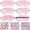 EQLEF Bambini Maschera Occhio Sleepover Party Forniture per Ragazze, 6 Pacchetto Fai da te Bambini Maschere Occhio con Adesivi Colorati Rosa Spa Party Forniture per Ragazze Pigiama Coccolatore e Slumb