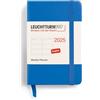 LEUCHTTURM1917 370679 Agenda settimanale 2025, Mini A7, copertina rigida, 12 mesi, a righe, Sky, inglese