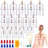 SUNOYA 32 coppette con pompa a vuoto, set di coppette in silicone, per massaggiare le coppette in plastica, per braccia, gambe, schiena, spalle, collo