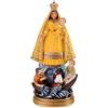 DRW Figura Vergine della Carità del Rame Giallo in Resina Dipinta a Mano (20 cm)