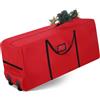 Wesnoy Borsa portaoggetti per albero di Natale, resistente, in Oxford 900D, con ruote e manici o decorazioni per le vacanze, ornamenti, alberi artificiali (2,3 m, rosso)