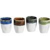 Creatable, 24342 Serie Squeezy Cascade, set di stoviglie 4 pezzi per 4 persone, set di tazze da caffè in gres porcellanato, lavabile in lavastoviglie e microonde, produzione di qualità