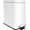 Relaxdays Cestino Relaxdays, 10 Litri, 16 cm di Larghezza, softclose, Pedale, Secchio Interno, Cucina e Bagno, Bianco