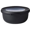 Mepal - Multi Bowl Cirqula Round - Contenitori Plastica con Coperchio - Adatto come contenitore ermetico per Frigo, microonde, Congelatore e piatti da portata - Ciotole Cucina - 350 ml - Nordic black