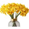 Tinsow Narciso artificiale, 40 cm, fiori primaverili in finta seta, decorazione per la casa e matrimoni (giallo, 12)