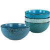 CreaTable, 23431, Serie Nature Collection Aqua, 4-teiliges Geschirrset, Müslischale, Buddhabowl aus Steinzeug