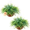 VEVOR Felci Artificiali Pendenti 2 pezzi, Pianta Finta di Felce di Boston Lunghezza Sospesa 584 mm, Felci Decorativi Cadenti in Plastica Interno Esterno da Parete, Casa Ufficio Giardino Feste Portico