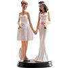 dekora - Statuine sposi per torta nuziale "Coppia di donne" 20 cm di altezza - Decorazione per Torta in Resina - Design Originale e Dettagliato - Cake topper matrimonio Idoneo al Contatto Alimentare