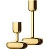 Iittala Nappula 1063110 - Portacandele in ottone, 2 pezzi, dimensioni: 8,9 x 18,3 cm