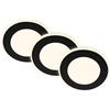 Briloner - Set di 3 faretti LED da incasso 230V con funzione luce notturna, superfici e anelli commutabili separatamente, soggiorno, 93x30mm, nero