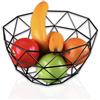 IPEA Cesto Portafrutta da Tavolo in Metallo - [ DESIGN MODERNO E GEOMETRICO ] - Fruttiere - Cestino per Frutta, Agrumi, Noci, Alimenti - Porta Frutta da Centrotavola Aperto - Colore Nero