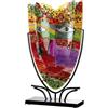 Gilde Vaso da pavimento Samos, in vetro, ovale, rosa, altezza 49 cm x larghezza 30 cm, dipinto a mano, non impermeabile