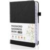 Deepton Quaderno per password, taccuino per password con registro A-Z | Organizer per siti web, nomi utente e password, spazio per 480 password, nero