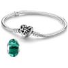 LNQOBU Bracciale in Argento con maglia Snake e chiusura a cuore Compatibile con Pandora Europei Charms da Donna