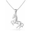 FIVE-D Set collana ciondolo piccolo cavallo Pony argento 925 ciondolo per bambini, 1,2 cm x 1,5 cm, Argento sterling