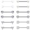 AVYRING 6 paia di piercing per capezzoli, 14 g, in acciaio inox, con cuore e pietre CZ, 16 mm, 16 millimètres, Acciaio inossidabile