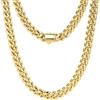 Sllaiss Collana Uomo Acciaio Inossidabile Collana Miami Cuban Link Lunghezza 61cm Catena Cubana Uomo Donna Maglia Grumetta Collane 8mm con Chiusura a Scatto Hip Hop Punk Rapper Oro
