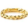 COOLSTEELANDBEYOND Bracciale da Uomo in Acciaio Inossidabile Oro Maglie Martellate Catena Trecciata Stile Punk