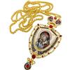 Nazareth Store Collana cristiana con ciondolo a forma di croce pettorale, con cristalli rossi, 58,4 cm, in confezione regalo, 23 inches, Vetro, Nessuna pietra preziosa