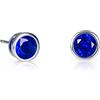 namana Orecchini Solitari in Argento Sterling 925 con Zaffiro Blu, Semplici Orecchini da Donna con Zirconi Blu Scuro per Ragazza