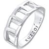 Kuzzoi Anello da uomo massiccio (8 mm) con design a maglia barbazzale lucido, anello per uomo in argento sterling 925, anello in argento a maglia, misura anello 60-66, 0602260322