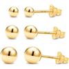 KEZEF Orecchini in Oro | Gioielli | Orecchini a Lobulo in Oro | Orecchini Tondi 585 in Oro Pieno | Orecchini Medici | Orecchini in Oro per Donna | Gioielli alla Moda per Donna, Uomo e Ragazza | 3mm