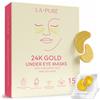 La Pure Luxury Crystal 24K Gold Powder Gel Collagen Eye Mask Premium anti Aging, maschera per viso a gel, anti rughe, con acido ialuronico, collagene, idratante, per rughe del contorno occhi, rimuove borse e occhiaie, idrata e cura la pelle, regali per …