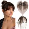 Rich Choices Frangia Clip Capelli Veri 105% Naturali Frangetta Clip in Pony Capelli Umani Remy Extension Donna 9g Frangia Leggera #2 Marrone Scuro
