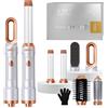 UKLISS Spazzola Asciugacapelli 6 in 1, Hair Styler & Hair Dryer Set con Phon Capelli, Spazzola per Capelli Ricci, Piastra Frisè per Capelli, Spazzola Rotonda, Spazzola ad Aria Calda - White Gold