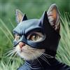 WANHUHOU Maschera da Batman per gatti, costume da supereroe per animali domestici in lattice, morbida e aderente, taglia regolabile, adatta a gatti di peso inferiore a 12 kg.