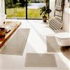 Wusboo Tappeto Bagno Antiscivolo, Tappeti Assorbente Antiscivolo, Soffice Tappetini Doccia, Tappeto Decorativo, Lavabile in Lavatrice,tappeti bagno 3 pezzi, 1 pezzo 50x121cm + 2 pezzi 43x61cm, cachi