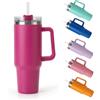 Glac Store Borraccia Termica da Tavolo in Acciaio Inox con Manico e Cannuccia, 900 ml e 1200 ml, Isolamento Sottovuoto, Senza BPA, 6 colori disponibili (Fucsia, 900 ml)