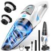 Topipop Aspirabriciole Senza Fili, 25000Pa Aspirapolvere Portatile con Stazione di Ricarica, Filtro HEPA Lavabile e Batteria 8000mAh, Include LED e 3 Spazzole per Casa, Pelo Animali, Auto (Bianco)