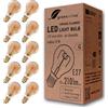 greenandco 10x lampadina a filamento LED Vintage | oro | E27 A60 | 3W 210lm | 2000K bianco extra caldo | 360° | 230V | senza sfarfallio | non dimmerabile