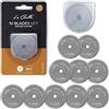 La Canilla - 10 Lame di Ricambio per Taglierino Circolare Diritte 45mm Compatibili con Fiskars, Olfa e altri | Qualità SKS-7 per tutti Tessuti, Patchwork, Scrapbooking, Cucito e Artigianato