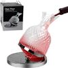 OCEANO Decanter Vino Caraffa per Decantare Areare Vino Rosso Vetro Trasparente Travaso Elegante Moderno Versatore per Serate Feste Idea Regalo Papà (Decanter Girevole, 1.5l)