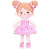 OUOZZZ Bambola di Pezza Morbida - Peluche Sicuro per Bambini 1-6 Anni, Gioco Bimba 1 Anno, Regali per Bambina, 32cm Rosa
