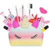 Aomig Set di trucco per bambine, cosmetici atossici, 20 pezzi, borsa colorata a forma di unicorno, regalo Natale, Halloween