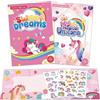 AIRNOGO Stickers Bambini Attacca Stacca 2 Pack Unicorno Libri Adesivi, Ripiegate Riutilizzabili Attività Book, Impermeabili PVC Statico, Regali 2 3 4 5 Anni