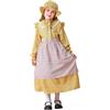 NEAWEALY Costume da cameriera vittoriana per bambini, per Halloween, vestito da cameriera coloniale, giallo 13-14 anni