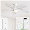 Sofucor 132 cm Ventilatore a Soffitto con Luce e Telecomando | LED Dimmerabile, Timer, 6 Velocità, 3 Regolazioni di Colore, Silenzioso Motore DC, per Camera Soggiorno