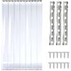 bimiti Tenda a lamelle in PVC, 105 x 200 cm, trasparente, a strisce, in PVC, antivento, impermeabile, per camere, negozi, supermercati, frigoriferi
