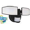 Northpoint Faretto LED a batteria con sensore di movimento, regolabile, 400 lumen, resistente agli spruzzi, 5000 K, bianco freddo, 3 batterie C (nero)