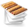 Lifewit Vassoio da Portata per Cucina, Piatti Decorativo da Tavolo, Alzatine di Plastica Rettangolare SIN BPA, Vassoi per Dolci, Frutta, Snack, Festa y Buffet accessori, Lotto di 4, 34.3x24cm