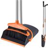 Renohef Set di scope e paletta, con manico lungo, manico allungabile, paletta verticale, Broom and Dustpan, per interni ed esterni, garage, cucina, ufficio